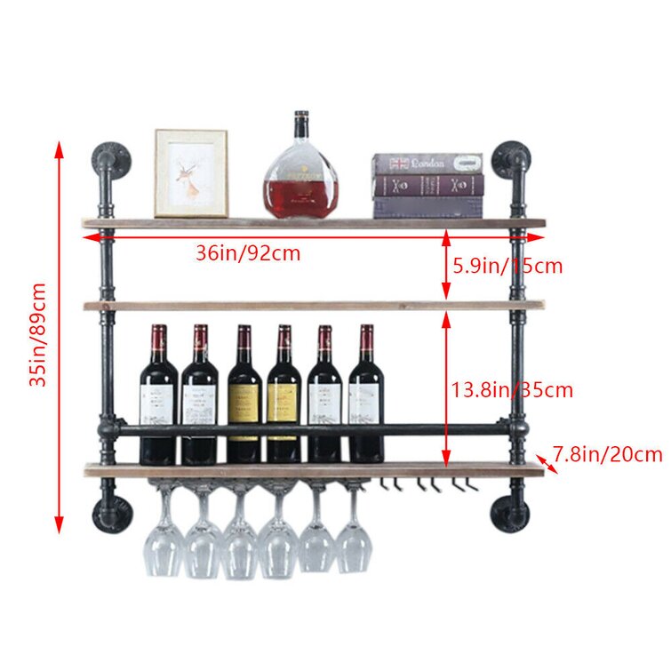 Wall mounted home discount bar drinks rack